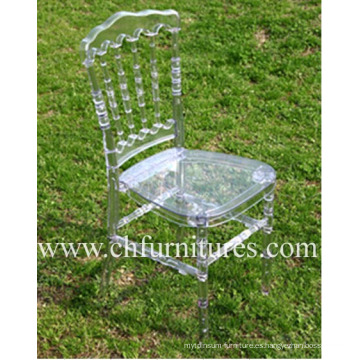 Silla de resina de napoleón de plástico transparente para bodas y eventos (yc-p23)